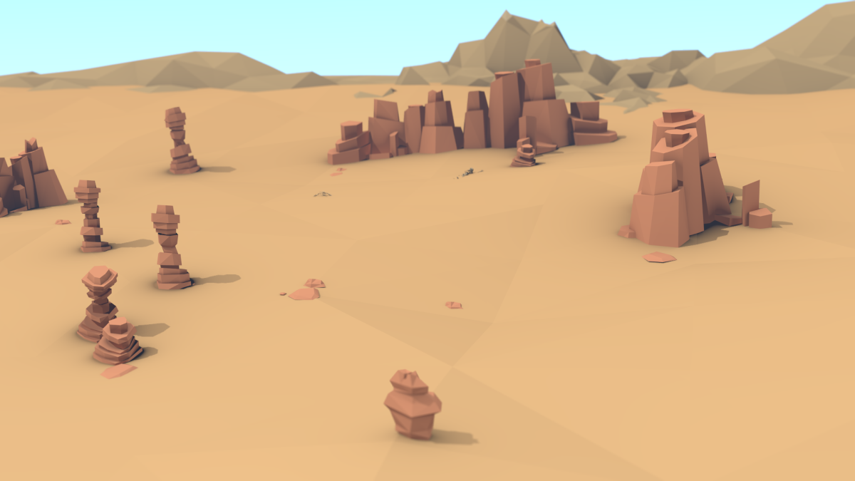Desert Scene for The Hedge Knight / Blender